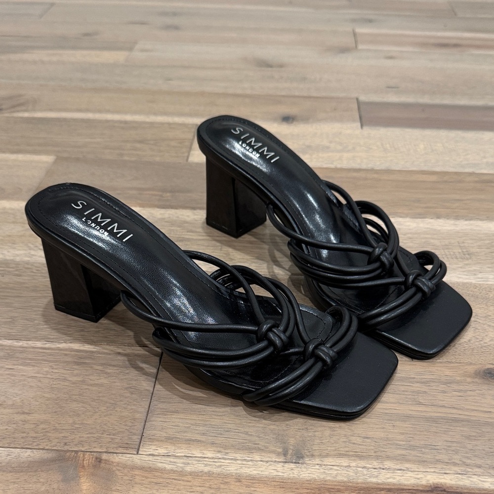 Simmi Black Knotted strappy Heeled shoes 2 for $20